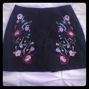 Black floral skirt